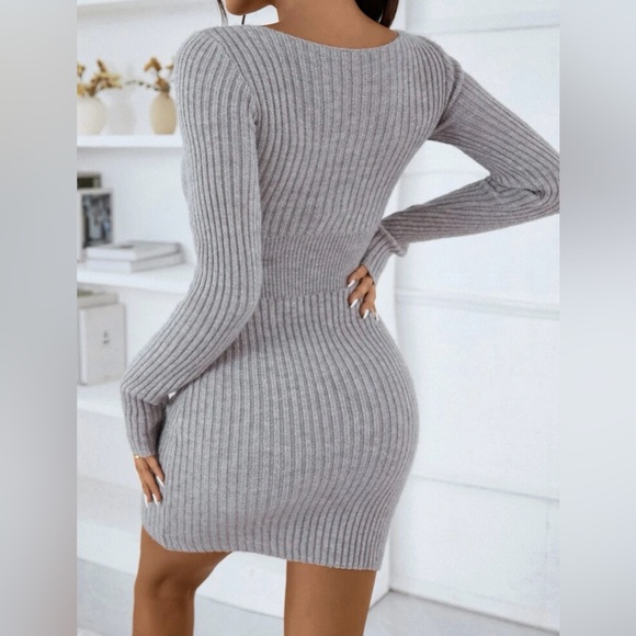 SHEIN Ribbed Knit Bodycon Sweater Dress - Picture 2 of 6